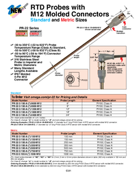 Thumbnail of document Data Sheet - PR-22-3-100-A-1/8-0400-M12 RTD Probes w/Molded M12 Connectors